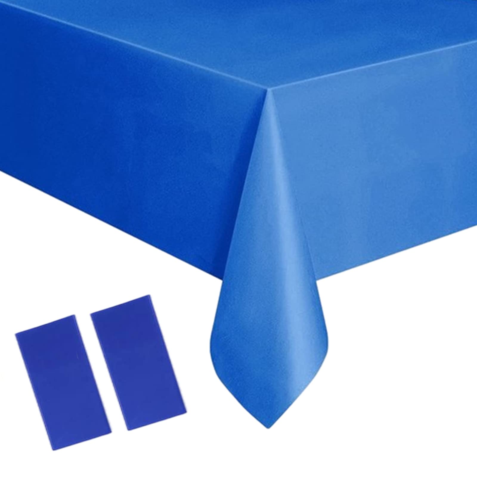 2Pc Blue Disposable TableCloth Table Covers,137*274cm King Charles Coronation Decorations Tablecloths Dining Tablecovers Plastic Blue Table Cloth Party for Picnic,Wedding,Coronation Party Decoration