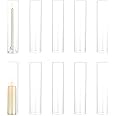 Hewory Hurricane Glass Candle Holders: 10 PCS Clear Open Ended Cylinder Candle Holder Sleeve for Candlestick Holders - Taper Candle Holder Bulk for Wedding Christmas Centerpiece Decor (D 2.5" x H 11")