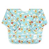 Bumkins Disney Winnie The Pooh Sleeved Bib / Baby Bib / Toddler Bib / Smock, Waterproof, Washable, Stain and Odor Resistant, 6-24 Months - Balloon