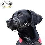 Dog Muzzle, Adjustable Loop with Soft Padding, Nylon Black, (L & XL)