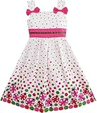 Sunny Fashion Girls Dress Bug Print Colorful Dot Size 8
