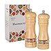 Haomacro Salt and Pepper Grinder Set, Wood Pepper Mills,Wooden Salt Grinders Refillable Manual Pepper Ginder with Acrylic Visible Window,Ceramic Grinding Core- 6.5 Inches–Pack of 2
