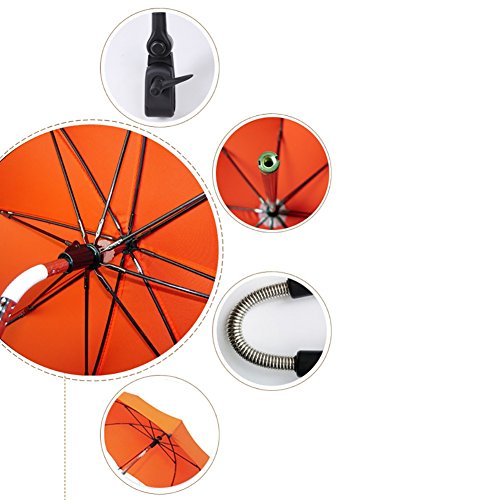 YESIDO Baby-Pram-Stroller Parasol Whealchair Pushchair Sun Shade Parasol Portable Parasol Sun Umbrella Rain Proof and UV Manual Umbrella Bicycle Umbrella