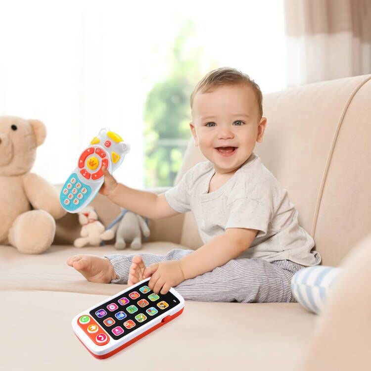 BABBYO Baby Toy Phone with Big Touch Screen & Toy Remote Control for