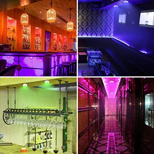LED Closet Lights Elfeland RGB Puck Lights 16 Colors 3 Modes Fairy Lights Wireless Under Cabinet Lighting Battery Powered Night Lights with Remote Control Dimmer & Timing Function (6 Pack)