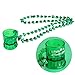 ULTNICE St Patrick's Day Beads Shamrock Necklace with Green Shot Glass 12PCS