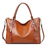 Obosoyo Women's Handbag Genuine Leather Tote Shoulder Bags Soft Hot Sorrel Big