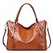 Obosoyo Women's Handbag Genuine Leather Tote Shoulder Bags Soft Hot Sorrel Big