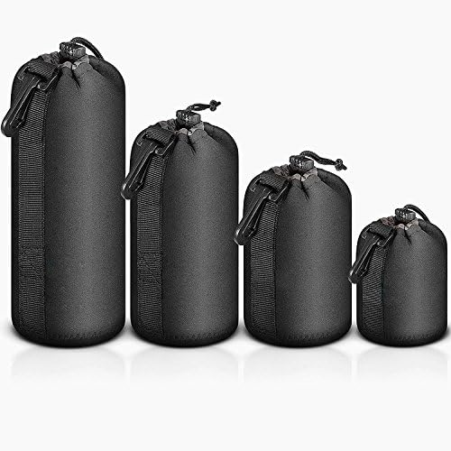 FLFLK DSLR Camera Drawstring Lens Bag, Suitable For (Nikon, Canon, Sony, Olympus, Panasonic,Pentax......) .Lens Bag Size S, M, L, XL,(4 Pack)
