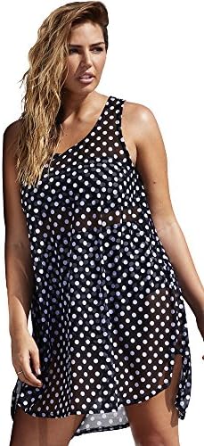 swimsuitsforall Women's swimsuitsforall Polka Dot High-Low Tunic 14 / 16 Multi