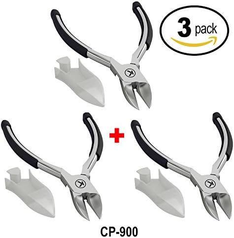 Bundle of 3 Items: Kohm CP-900 Nail Clipper for Thick Nails, Long Jaw, Rubber Handle (3 Pack)