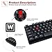 Wireless Mouse Keyboard Combo for PC, Waterproof with Long Battery Life for Tablet Desktop Laptop Mac PC Computer Smart TV (Blace&Red) Nano Receivers In The Mouse Near The Mouse Battery