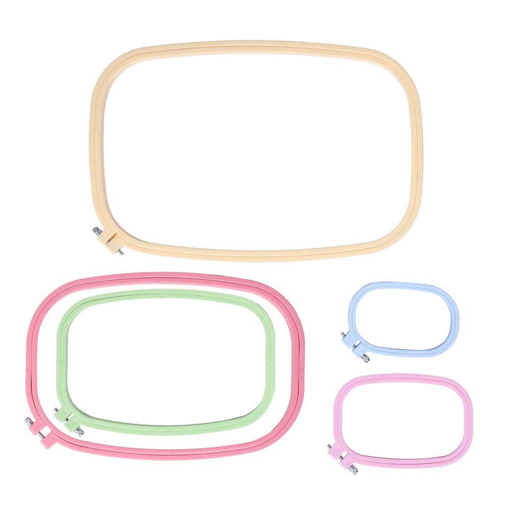 Stitch Frame Colorful Embroidery Hoop Embroidery Hoops Womens Hoop Earrings Drapery Clip Rings Embroidery Stick and Stitch Spiral Pins Square Embroidery Hoops