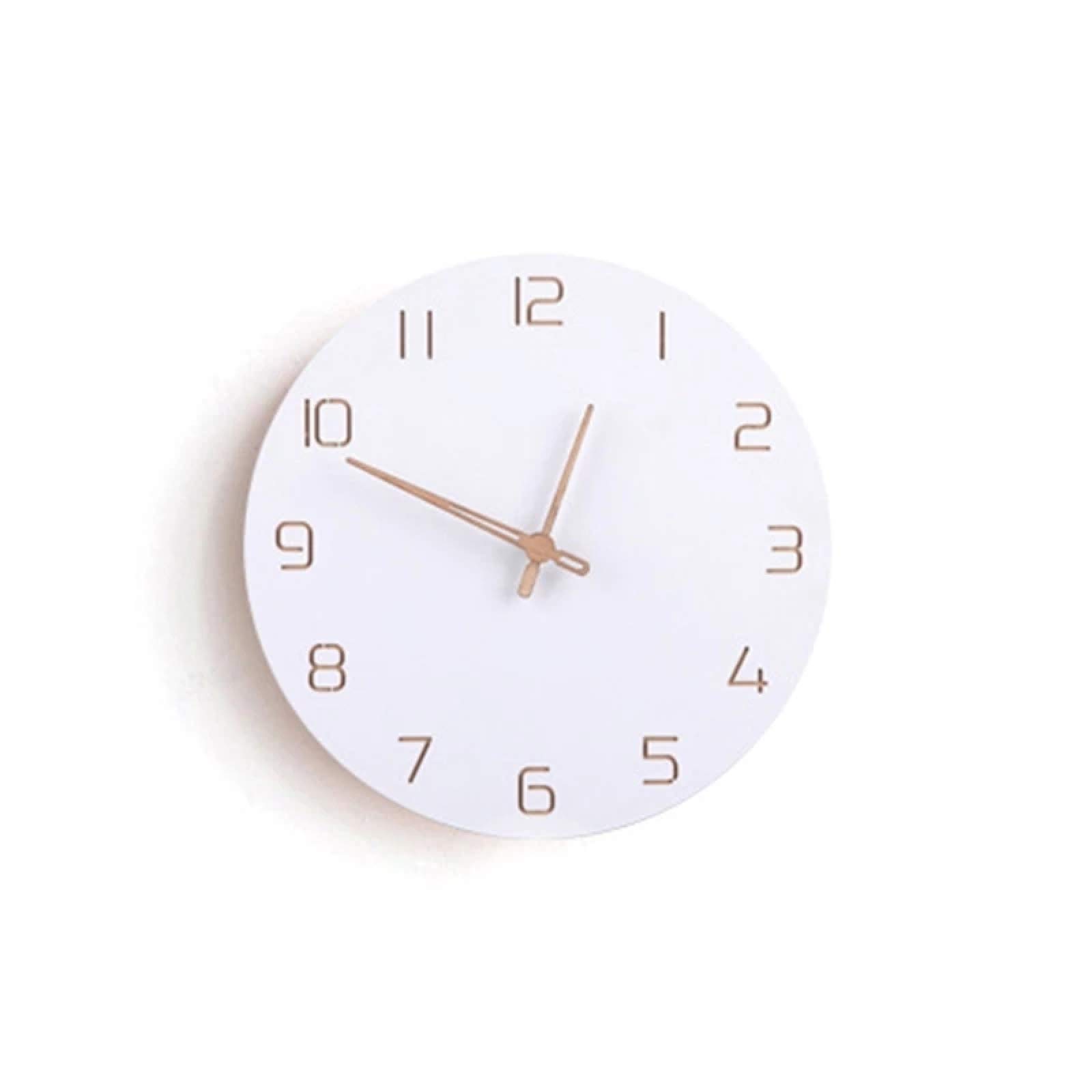 hufeng Wall Clock Nordic 3D Wooden Large Wall Clock Modern Design Home Decor Bedroom Silent Oclock N