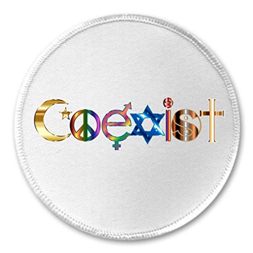 A&T Designs COEXIST Colorful 3" Sew On Patch Peace Religion World People Love