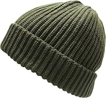 KBW-507 OLV Ribbed Beanie Thick Cuffed Ski Hat Skully Winter Cap