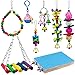 AK KYC 8 Pack Bird Parrot Toys Swing Chewing Hanging Bell Cage Hammock Toy for Small Parakeets Cockatiels Conures Parrots Love Birds Finches