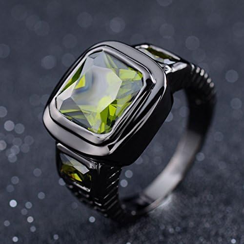 Phetmanee Shop Popular Size 8-11 Peridot Popular Black 18K Gold Filled Engagement Mens Rings (9)