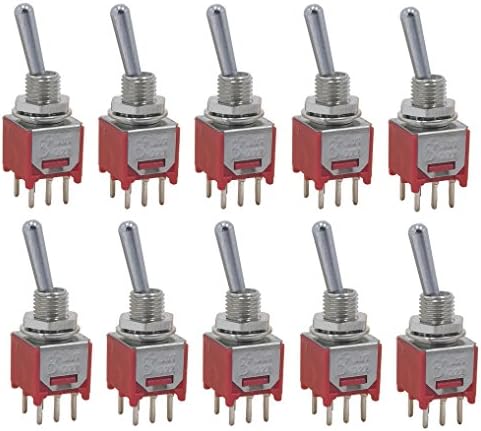 10 pcs DPDT Taiwan Subminiature sub Mini ON Off ON 3way 6 pin Toggle Switch for PCB Mount SMT SMD