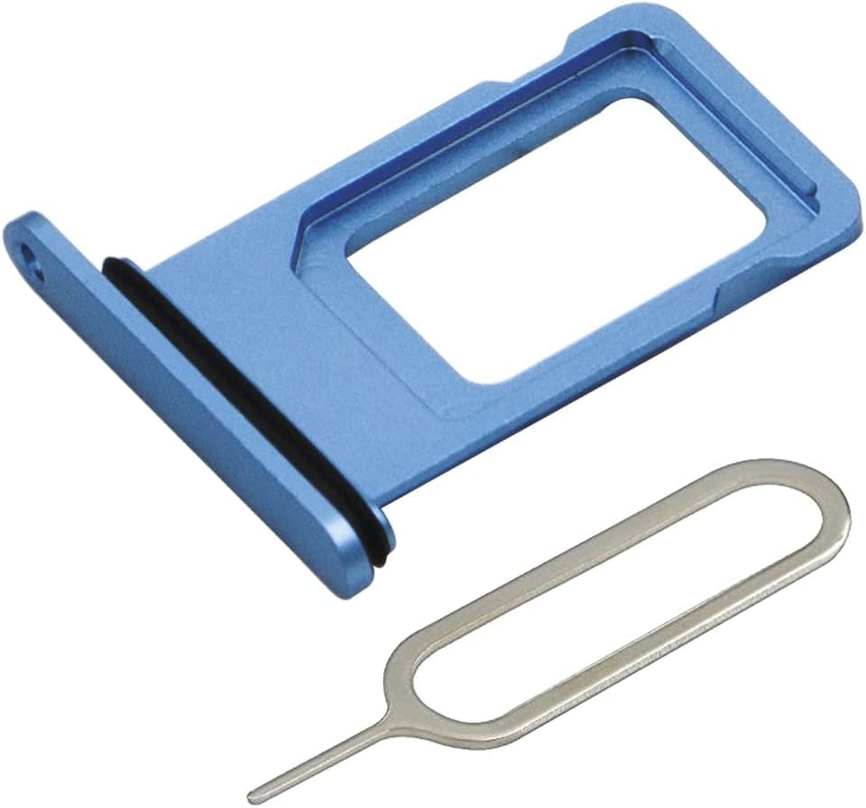 MMOBIEL SIM Card Tray Compatible with iPhone 13 – SIM Slot Tray Holder – SIM Holder Replacement – Incl. SIM Card Removal Tool And Waterproof Rubber Seal Ring - Blue