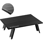 ROCK CLOUD Folding Beach Table Aluminum Portable Camping Table Ultralight, Black