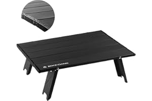 ROCK CLOUD Folding Beach Table Aluminum Portable Camping Table Ultralight, Black