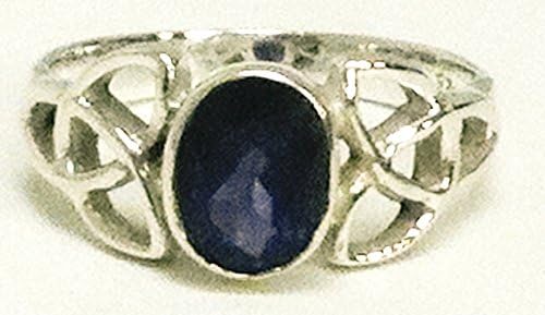 Celtic Knot RING Side Trinity Oval Healing Crystal Iolite (8)