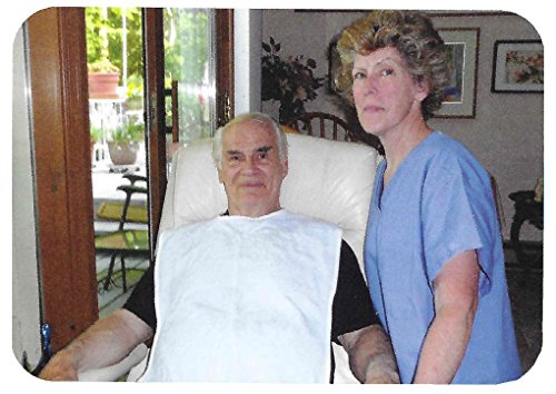 100% Cotton Terry Adult Bib - Meal Time Spill Protector for Clothing - Reusable - Washable - Easy Care - 3-Pack - White