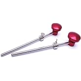 Jiayouy 2 Pieces Bass Drum Pedal Beater Aluminum Alloy Hammer Head Percussion Instrument Accessory Part Red 2