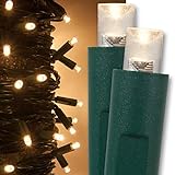 Warm White Christmas Mini String Light Set, 50 LED Lights, 25 ft Indoor/Outdoor Warm White Christmas Lights LED Tree Lights Wedding Party Decorations, 6" Spacing