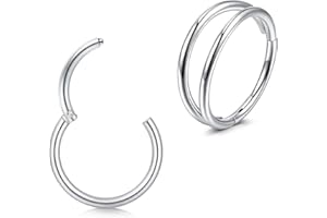 QWALIT Nose Ring Hoop Nose Hoop Surgical Steel Double Nose Ring Hoop Single Piercing Hoop Nose Rings for Women Conch Hoop Ear