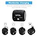 UPPEL Universal Travel Adapter Plug with USB and Type C Port All-in-one International Power Converter 100-240Voltage for US, AU, Asia, Europe, UK Over 150 Countries(Black USB C)