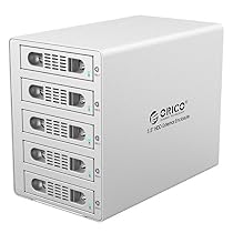 ORICO Aluminum 5 Bay 3.5 inch Hard Disk Drive Case HDD RAID Enclosure ,USB 3.0 & eSATA Support UASP and SATA III 6.0Gbps Speed (3559RUS3)