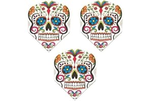 Harrows Quadro Sugar Skull Day of The Dead 75 Micron Strong Standard Dart Flights (1 Set)