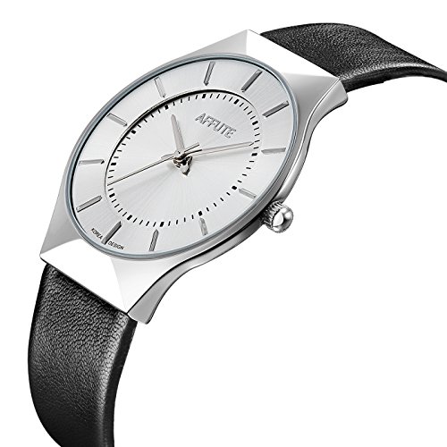 Tamlee fashion men s quartz wristwatch with leather strap silver …