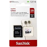 SanDisk Ultra 128GB UHS-I Class 10 MicroSDXC Memory Card Up to 80mb/s SDSQUNC-128G with Adapter