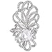 EVER FAITH Silver-Tone Austrian Crystal Bridal Flower Ribbon Teardrop Brooch Pendant Clear