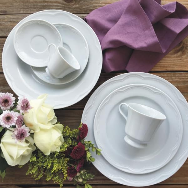 Germer, Conjunto 6 Prato raso em porcelana, modelo Cottage, Ø 26,5 cm,Branco