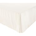 Amazon Basics Lightweight Pleated Soft Machine Washable Bed Skirt, King Size, Off White, Solid