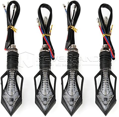 Rosbane(TM) 4pcs 12V Universal Motorcycle Turn Signal Light Amber And Blue Color 13 LED SMD Indicator Blinker Flash Bike Lamp Black D30