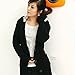 Halife Women's Hooded Knitted Sweater Belted Open Front Cardigan Sweater