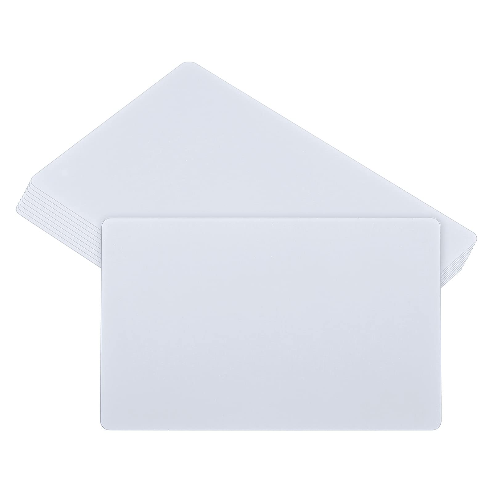 PATIKIL 0.21mm Metal Business Cards, 20 Pack Blank Name Card Laser Engraving Aluminum for DIY Gift Cards, Silver