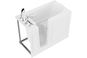 ANZZI Walk In Tub 53'' x 26'' Left Drain Soaking in White, Indulge in Ultimate Luxury, Comfort, and Safety with ANZZI Walk-in Tubs | Quick Fill, Therapeutic Soaking Tub
