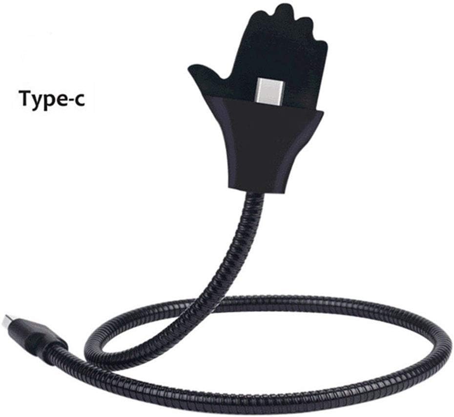 Coomir USB Charging Cable for Flexible Phone, Lazy Stand, Phone Holder, 1 Piece Type-C Black