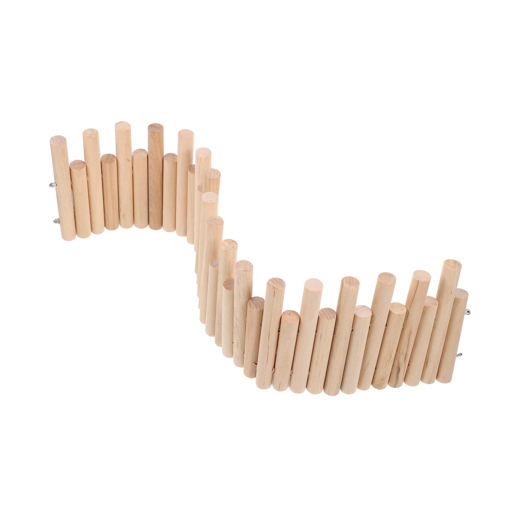 Hohopeti Wooden Hamster Ladder Toy with Fence Indoor Hedgehog Cage Ornament for Hamsters Gerbils and Rats Natural Climbing Bridge and Activity Accessory for Small Pets