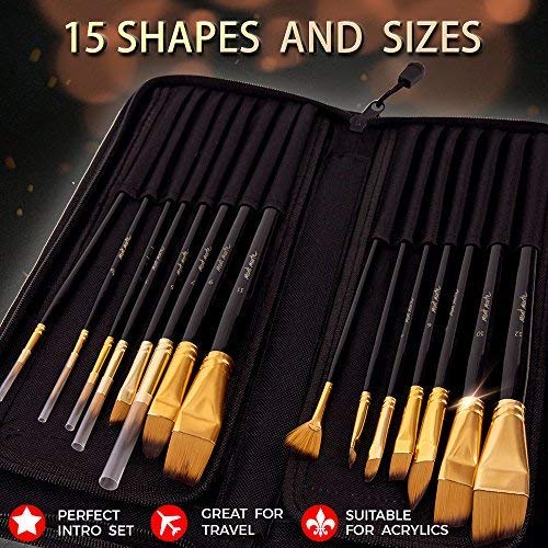 image for Art Paint Brushes Set by Mont Marte, Great for Watercolor, Acrylic, Oi