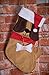 Clever Creations Cute Brown Dog Hanging Christmas Stocking, Perfect for Small Gifts, Stocking Stuffers and Candy