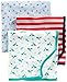Simple Joys Baby Boy's 3 pack cotton swaddle blankets Accessory, White/Red/Navy, One Size