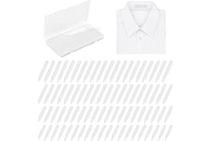 OKXIRI 200 Pcs Collar Stays for Men's Dress Shirts, Plastic Collar Stays with Storage Case, Invisible Dress Shirt Collar Inserts, White, 4 Sizes - 2", 2.2", 2.5" and 2.7 "