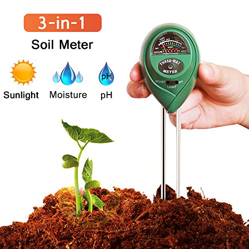 LELONG Soil Tester, 3 in 1 Soil Test Kit Moisture, Light & pH Meter for Plant, Vegetables, Garden, Lawn, Farm, Indoor & Outdoor Use (No Battery Need & 2019 Update)